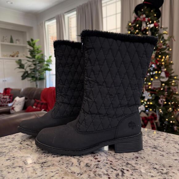 Totes Shoes - SOLD Totes Women's Boots Size 9M Quilted Upper Black Winter Boots with Fur Trim